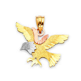 Eagle Mens Pendant in 14K Two-Tone Gold