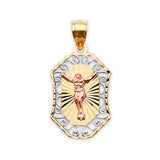 Jesucristo Pendant in 14K Tri-Color Gold