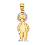 Boys Pendant in 14K Two-Tone Gold