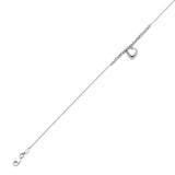 Adjustable 9"-10" Heart Charm Anklet in 14K White Gold