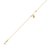 Adjustable 9"-10" Bear Charm Anklet in 14K Gold