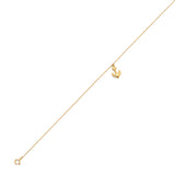 Adjustable 9"-10" Anchor Charm Anklet in 14K Gold