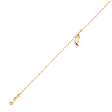 Adjustable 9"-10" Moon Charm Anklet in 14K Gold