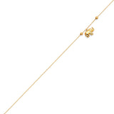 Adjustable 9"-10" Elephant Charm Anklet in 14K Gold