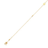 Adjustable 9"-10" Key Charm Anklet in 14K Gold