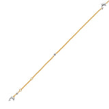 Adjustable 9"-10" Dolphin Link Anklet in 14K Two-Tone Gold