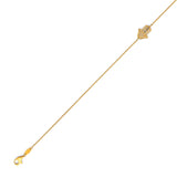 Adjustable 9"-10" Hand Link Anklet in 14K Two-Tone Gold