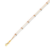 Adjustable 9"-10" Link Anklet in 14K Tri-Color Gold