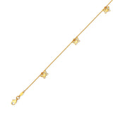 Adjustable 9"-10" Butterfly Charm Anklet in 14K Gold