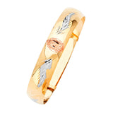 Adjustable 7"-8" Guadalupe Ladies Bangle in 14K Tri-Color Gold