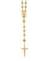 26'' Crucifix Five-Decade Rosary Necklace in 14K Gold