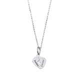 17'' Feet Personalized Charm Necklace in 14K White Gold