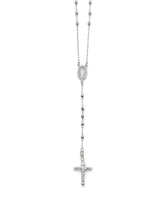 24'' Crucifix Five-Decade Rosary Necklace in 14K White Gold
