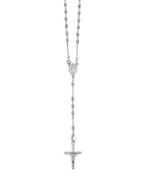 18'' Crucifix Five-Decade Rosary Necklace in 14K White Gold