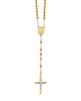 20'' Crucifix Five-Decade Rosary Necklace in 14K Two-Tone Gold