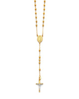 18'' Crucifix Five-Decade Rosary Necklace in 14K Two-Tone Gold
