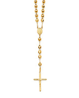 26'' Crucifix Five-Decade Rosary Necklace in 14K Gold