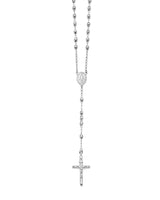 26'' Crucifix Five-Decade Rosary Necklace in 14K White Gold