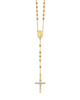 26'' Crucifix Five-Decade Rosary Necklace in 14K Two-Tone Gold