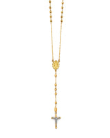 24'' Crucifix Five-Decade Rosary Necklace in 14K Two-Tone Gold