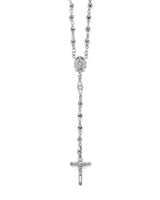 26'' Crucifix Five-Decade Rosary Necklace in 14K White Gold