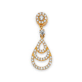 White CZ Ladies Pendant in 14K Gold