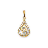 White CZ Ladies Pendant in 14K Gold