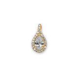 White CZ Ladies Pendant in 14K Gold