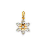 White CZ Flower Ladies Pendant in 14K Gold