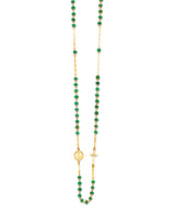 18'' Cross Rosary Necklace in 14K Gold