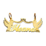 Bird Personalized Ladies Pendant in 14K Gold