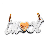 Heart Personalized Pendant in 14K Two-Tone Gold