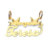 Bird Personalized Ladies Pendant in 14K Gold
