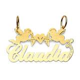 Cupid Personalized Ladies Pendant in 14K Gold