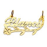 Flower Personalized Pendant in 14K Gold
