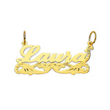 Flower Personalized Pendant in 14K Gold