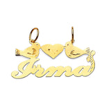 Bird Personalized Ladies Pendant in 14K Gold
