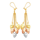 Tassel Earrings in 14K Tri-Color Gold