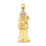 White CZ Saints Mens Pendant in 14K Two-Tone Gold
