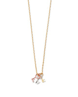 Adjustable 16.5"-17.5" Key Charm Necklace in 14K Tri-Color Gold
