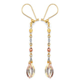 Tassel Earrings in 14K Tri-Color Gold