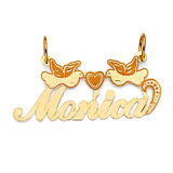 Bird Personalized Ladies Pendant in 14K Gold