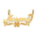 Flower Personalized Pendant in 14K Gold