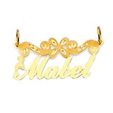 Flower Personalized Pendant in 14K Gold