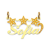 Star Personalized Ladies Pendant in 14K Gold