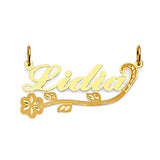 Flower Personalized Pendant in 14K Gold