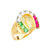 Multi-Color CZ Guadalupe Mens Ring in 14K Gold
