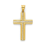Cross pendant in 14K Two-Tone Gold