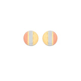Orb Stud Earrings in 14K Tri-Color Gold