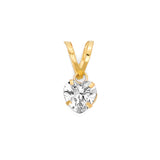 White CZ Heart Ladies Pendant in 14K Gold